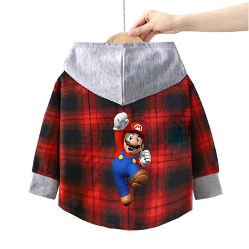 Kitty-Inspired Cute & Casual Hello Hooded Plaid Kids Shirt Outfit (1-12 Years) - JVMCL