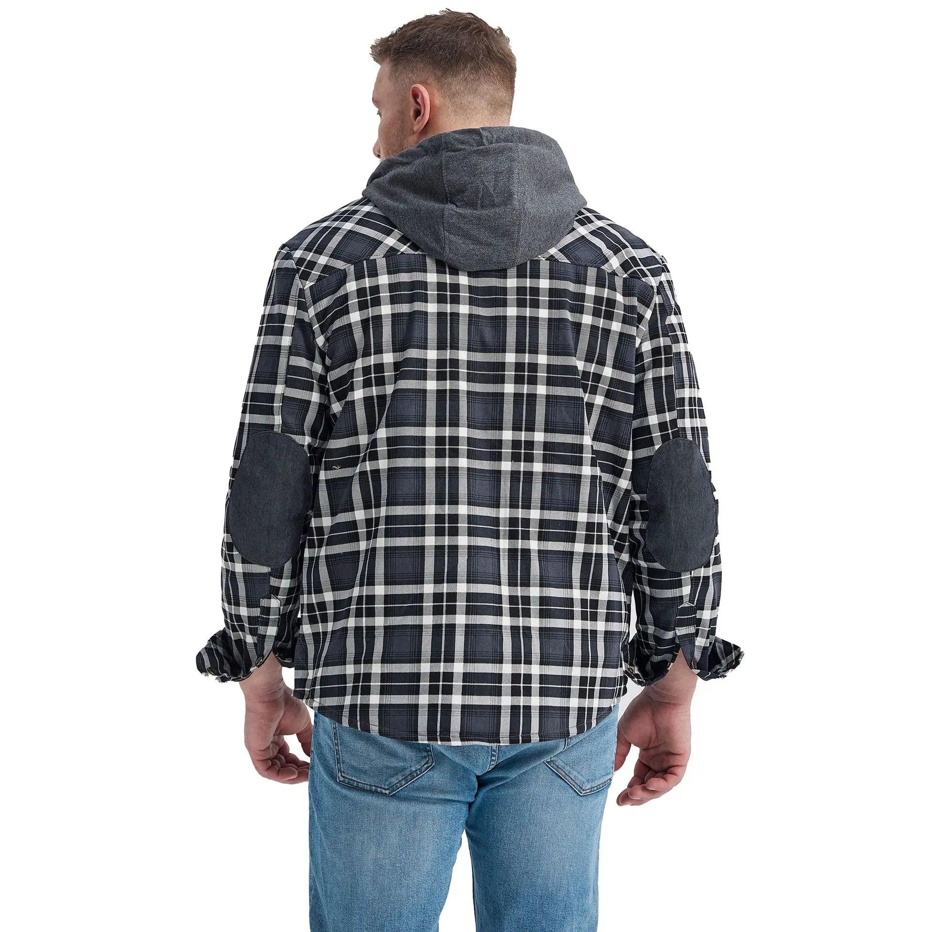 American Cross-Border Men's Plaid Hooded Winter Jacket - JVMCL