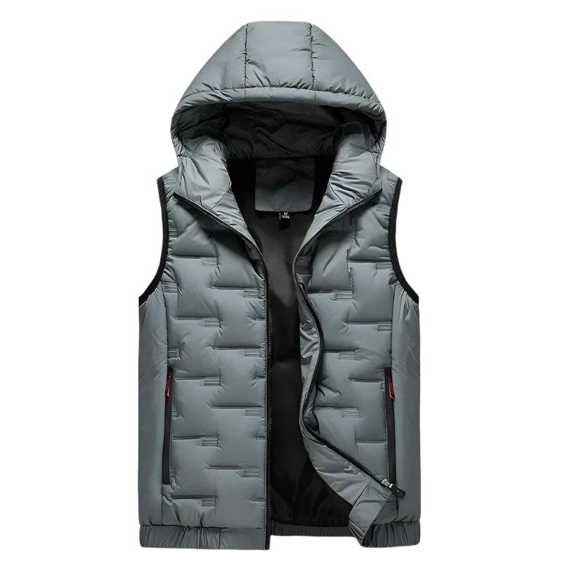 Pleated Solid Padded Vest Windproof Warm Sleeveless Jacket Casual Waistcoat - JVMCL