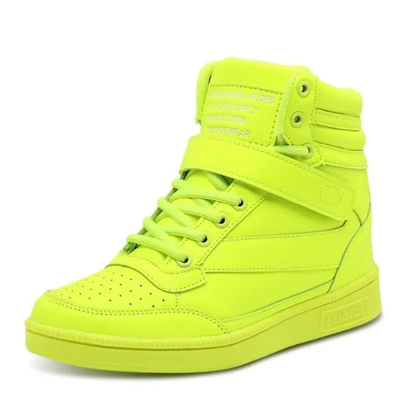 Women's Breathable High-Top Platform Sneakers – Casual Sport Boots - JVMCL