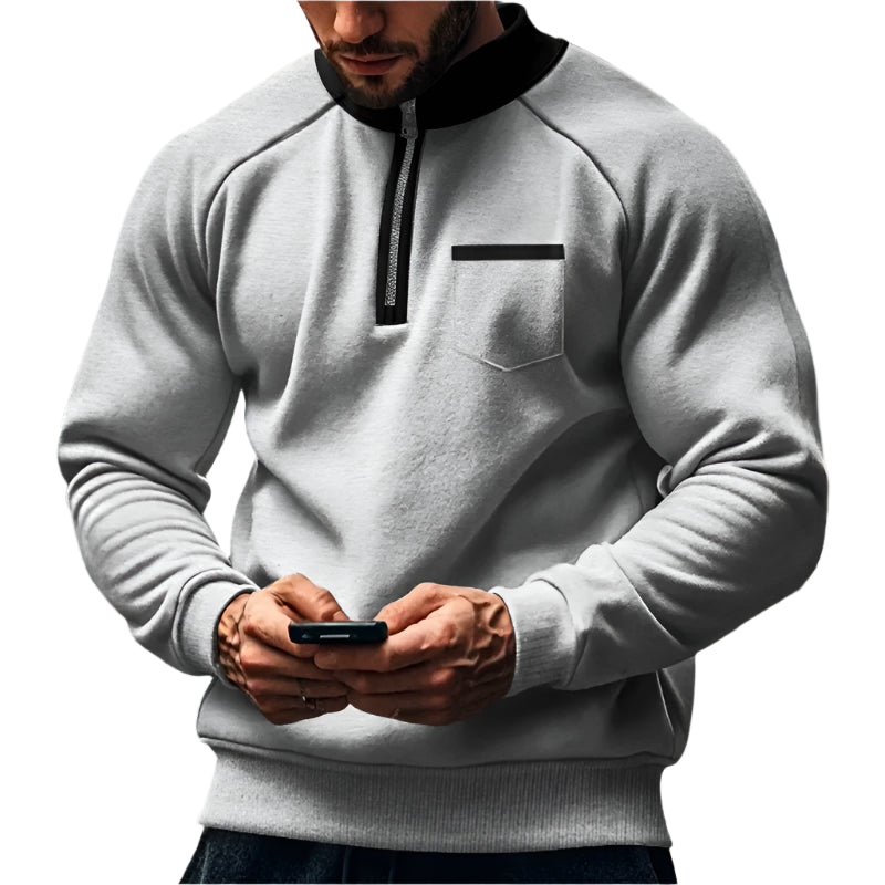 Warm Fleece Half Zipper Tactical Hoodies Stand Collar Sports Sweatshirts 