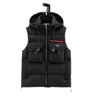 Men Winter Padded Hooded Loose Casual Thicken Warm Waistcoat Vests Jacket - JVMCL