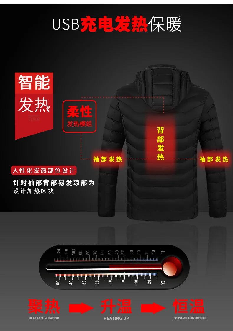 21-Area Heated Waterproof Winter Coat – USB-Powered Warm Vest for Men & Women - JVMCL