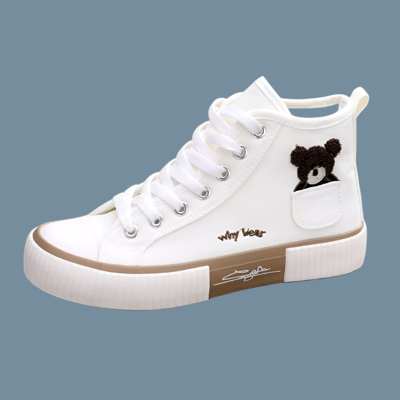 Cute High-Top Canvas Sneakers – Breathable & Stylish Print Vulcanized Shoes - JVMCL