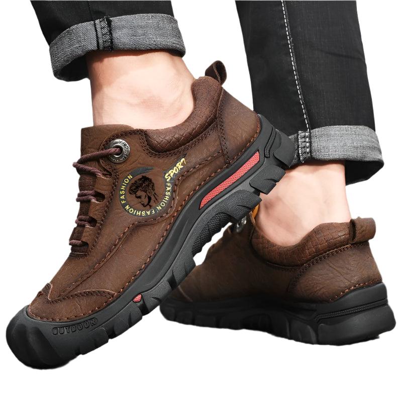 Men's Outdoor Hiking Shoes – Genuine Leather Sports & Travel Sneakers Footwear - JVMCL