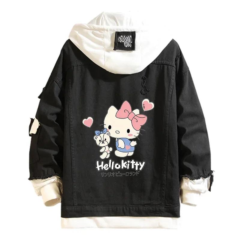 A Hello Kitty High-Quality Anime collectible Denim Bomber Jacket - JVMCL