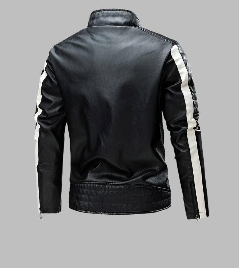 Standing Collar Leather Winter Jacket – Men's Business High-Grade PU Motorcycle Jacket - JVMCL