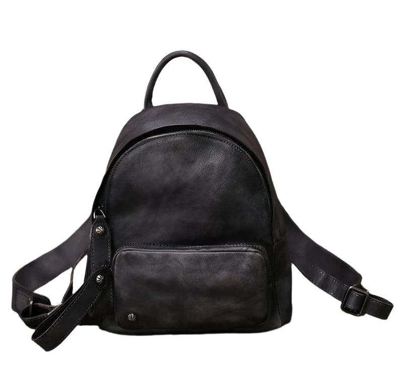 Vintage Genuine Leather Small Backpack – Retro Elegance & Everyday Comfort - JVMCL