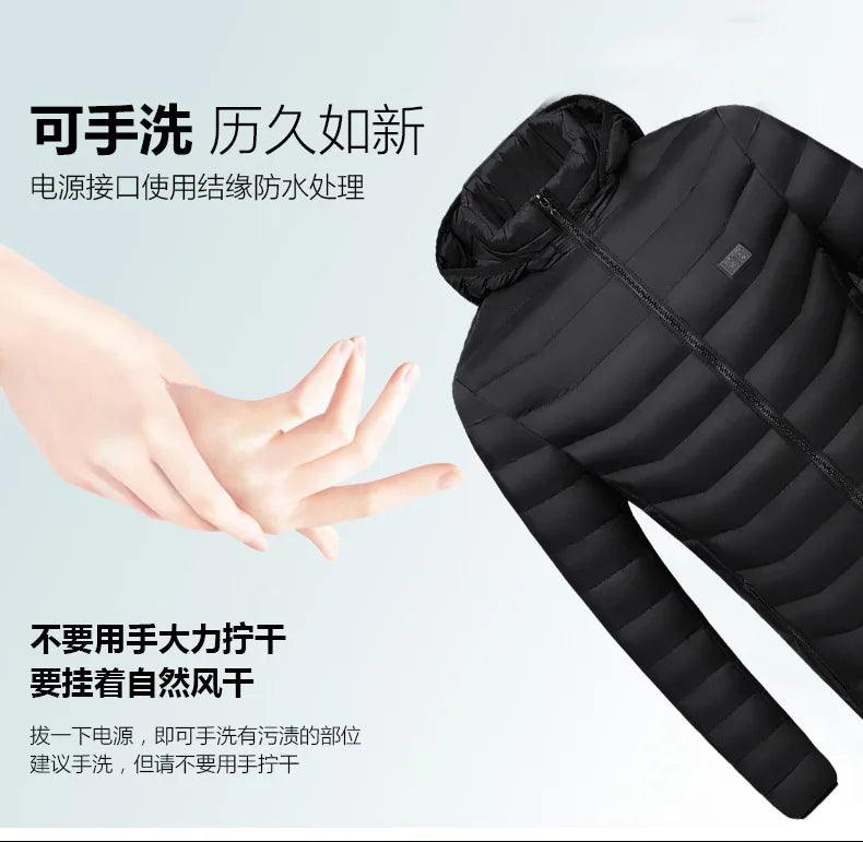 21-Area Heated Waterproof Winter Coat – USB-Powered Warm Vest for Men & Women - JVMCL