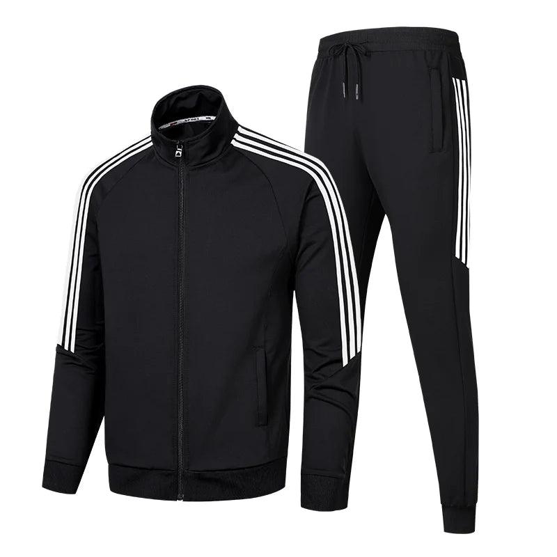 LightweightCasual Stylish and Comfortable Stand Up Collar Tracksuit Set - JVMCL