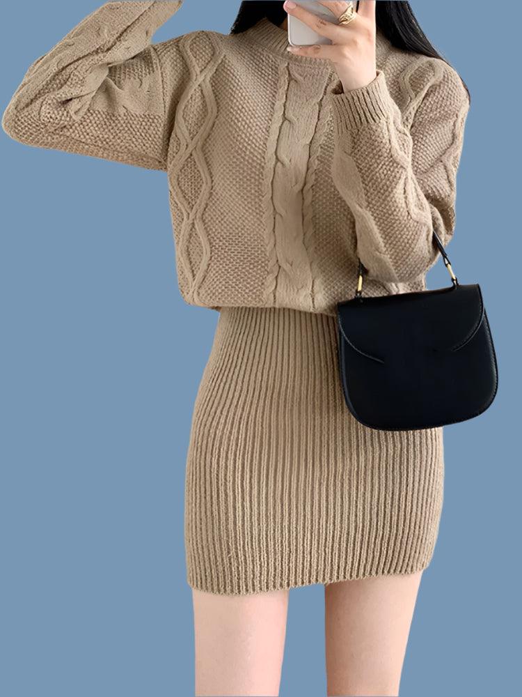 Knitted Bodycon Ribbed Dress – Warm Pullover Casual Vestidos for Autumn & Winter - JVMCL