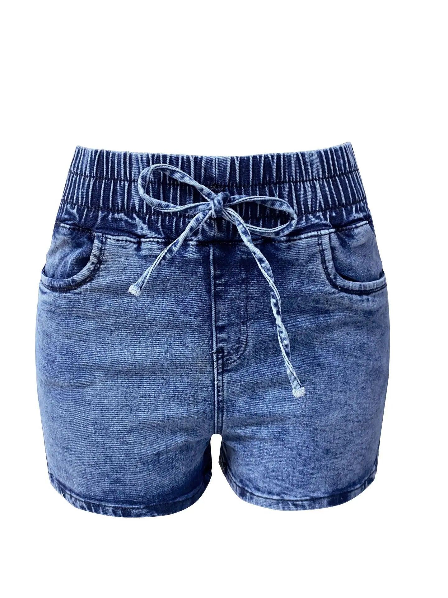 Women’s High-Waist Casual Denim Shorts – Comfortable Summer Style - JVMCL