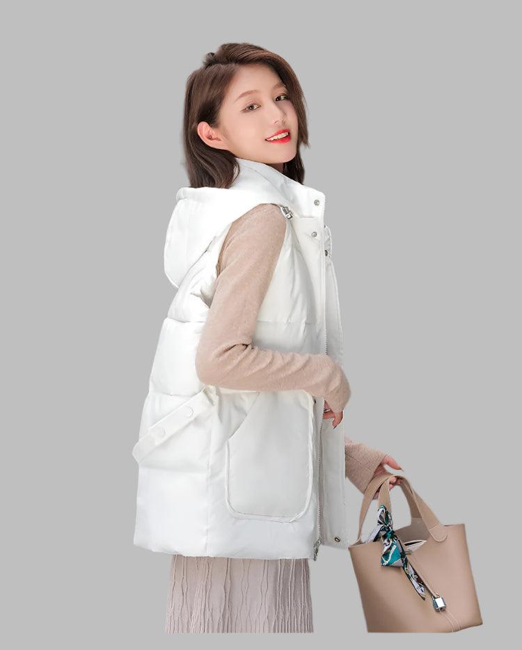 Hooded Short Warm Women Autumn & Winter Cotton Vest Jacket - JVMCL