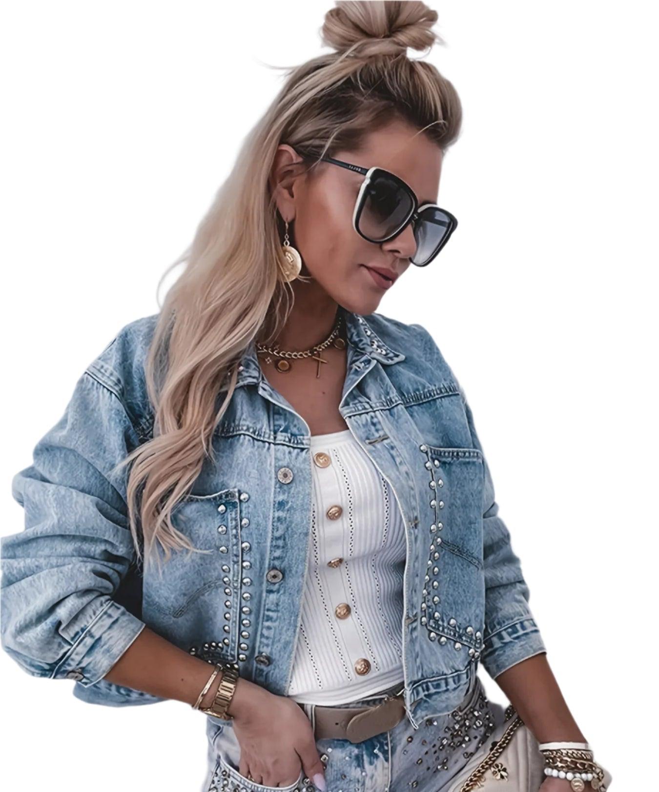 Women's Autumn Winter Long Sleeve Short Denim for Fashion Jeans Jacket Coat - JVMCL