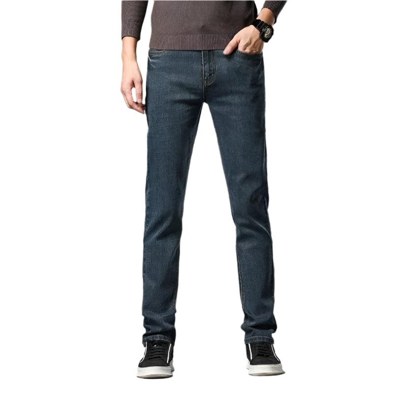 Youth Men's Slim Straight Jeans - Simple Fashion Nostalgic Denim - JVMCL