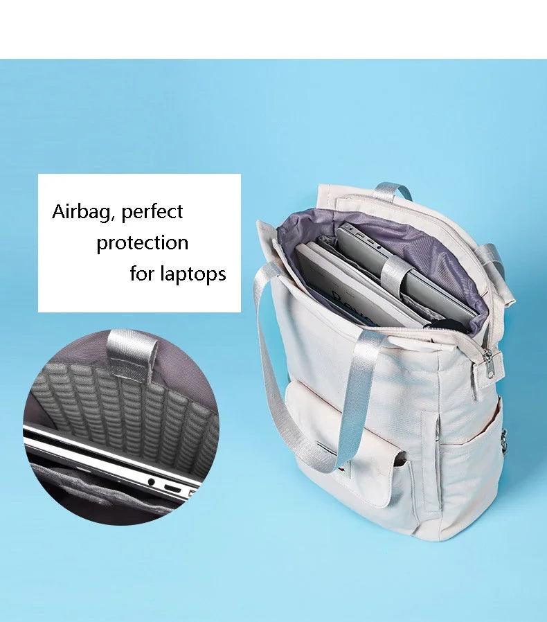 Waterproof Stylish Laptop Backpack for Women - Korean Fashion Oxford Canvas with USB Port - JVMCL