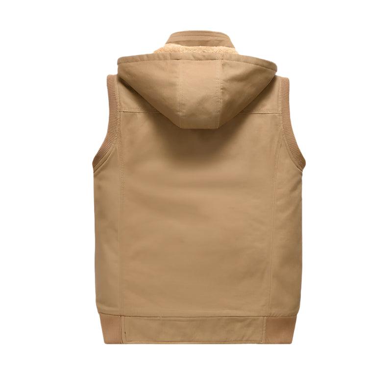 Windproof High Quality Leisure Fashion Men Winter Sleeveless Hooded Fleece Vest - JVMCL