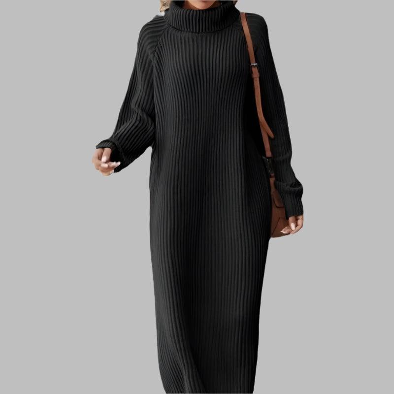 Warm Chic Loose Fit Mini Turtleneck Autumn/WinterLong Sleeve Sweater Dress - JVMCL