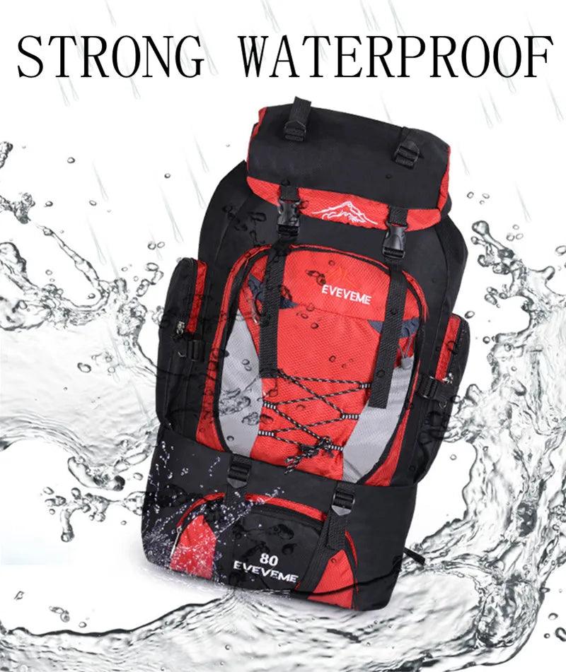 80L Waterproof Outdoor Adventure Hiking & Climbing Rucksack Backpack - JVMCL