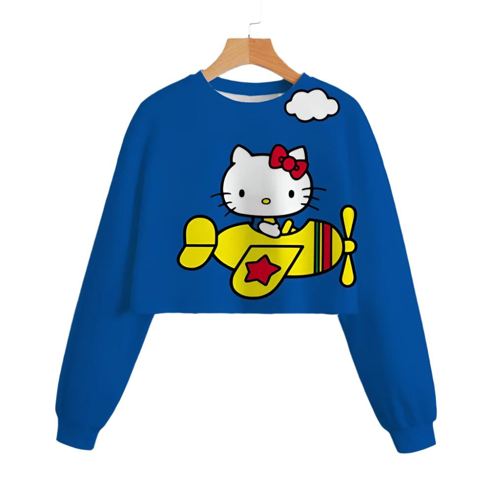 Hello Kitty Girls' Short Hoodie – Cute & Comfortable Autumn Sweatshirt - JVMCL