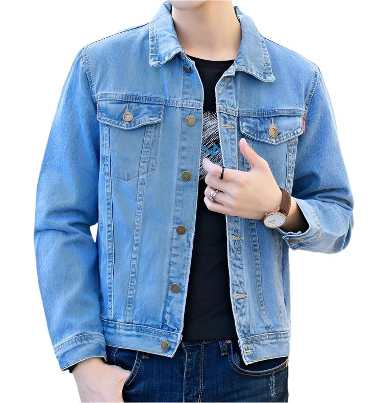 Men's Short Casual Elegance Slim Black Denim Jacket – Trendy and Affordable - JVMCL