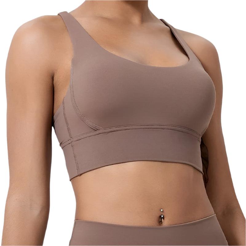 Women's Push-Up Cross-Back Sports Bra – Shockproof & Breathable Workout Crop Top - JVMCL