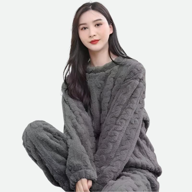 Women's Thick Fleece Pajama Set –Cozy & Sweet Loungewear - JVMCL