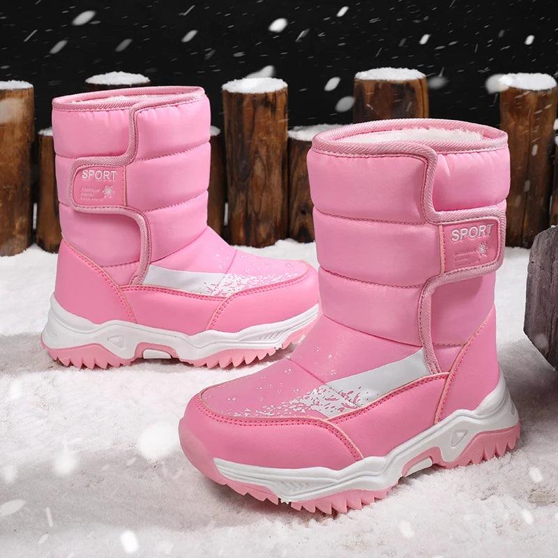 Adventure Warm Stylish Winter Outdoor Waterproof Plush Snow Boots for Kids - JVMCL