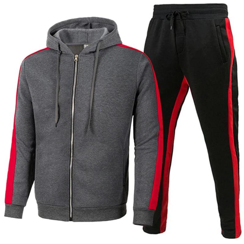 Men's Sportswear Running Sports Suit Jacket + Pant Two-Piece Jogger Outfit Set - JVMCL