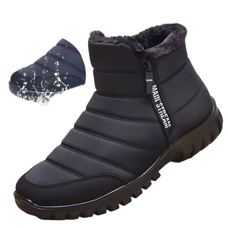 Plush Plus Size Winter Men Ankle Snow Boots Waterproof Non Slip Shoes - JVMCL