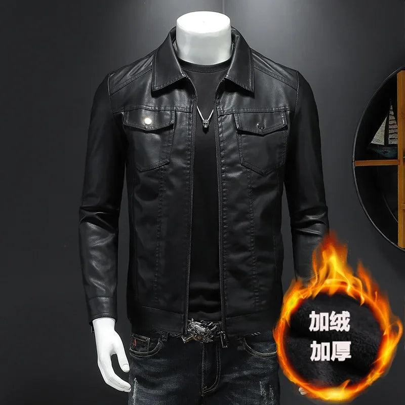 Comfort Ride : Durable Padded Velvet Lining Slim-Fit Leather Motorcycle Jacket - JVMCL