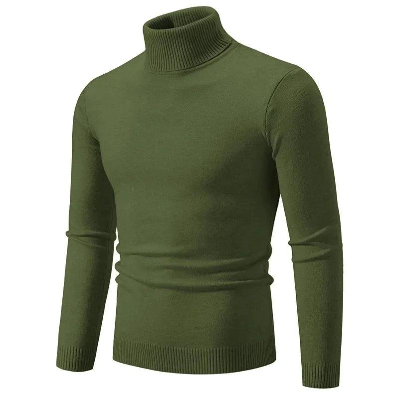 Men’s Soft Knitted High Neck Turtleneck Sweater – Warm & Versatile Pullover - JVMCL