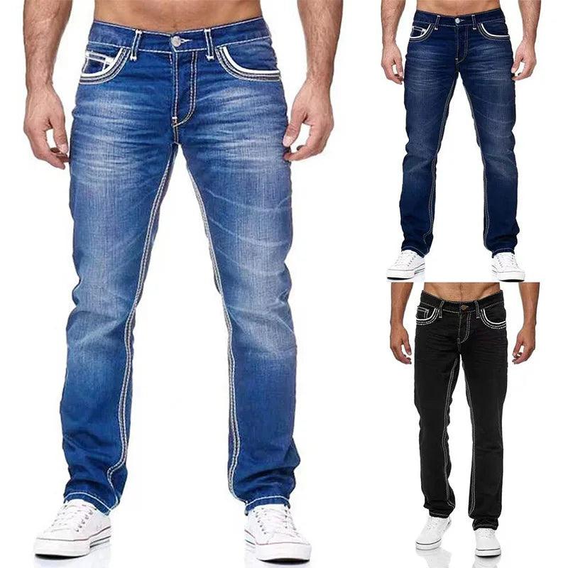 Men's Business Casual Stretch Denim Jeans – Comfortable & Stylish for Daily Wear - JVMCL