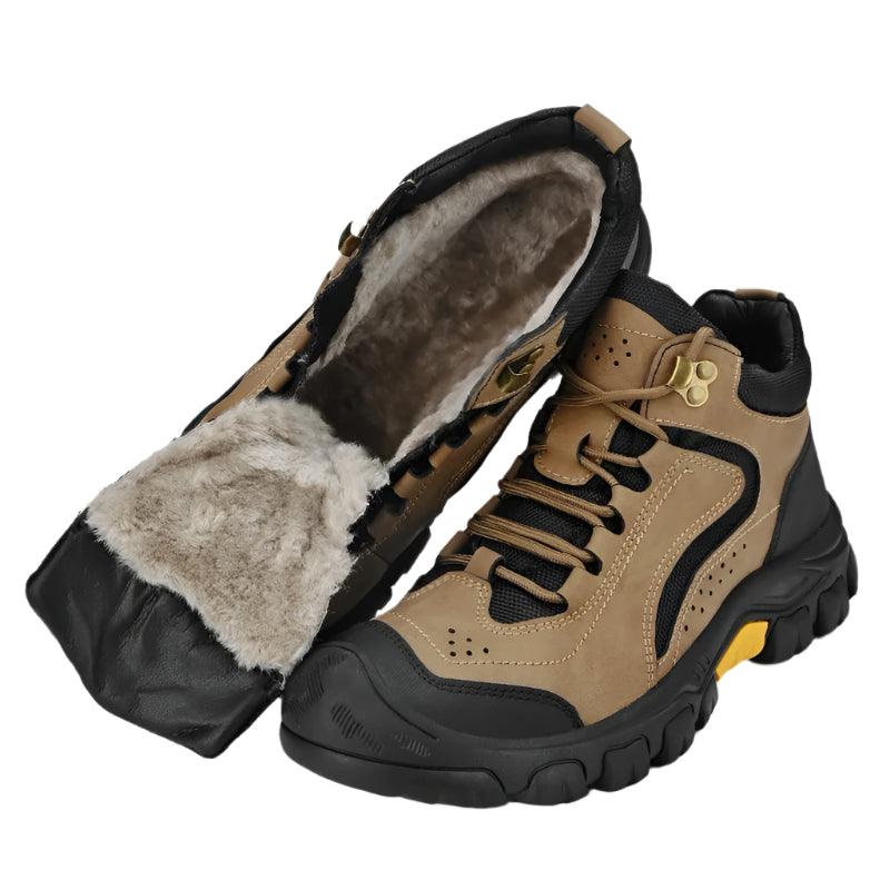 Men's Anti-Slip Outdoor Genuine Leather Hiking Walk Mountaineering Snow Boots - JVMCL