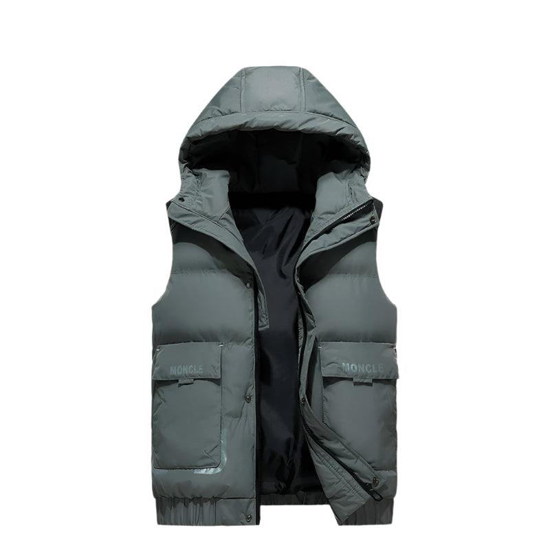 Men's Stylish Warmth Sleeveless Hooded Vest Jacket for Autumn and Winter - JVMCL