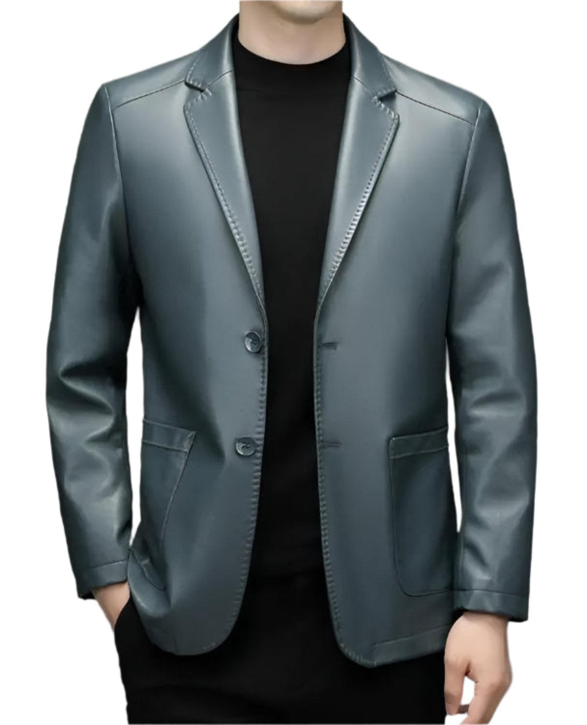 High-Quality Genuine Sheepskin Men's Leather Suit Coat – Autumn and Winter Jacket - JVMCL