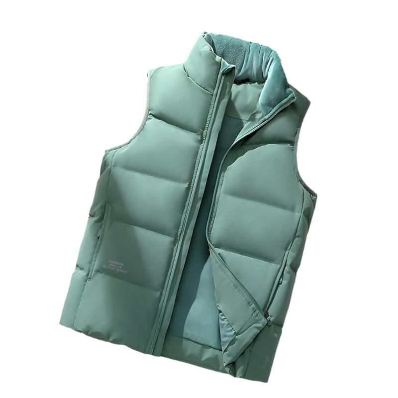 Functional Sleeveless Design Warm Down Vest Jacket with Vertical Collar - JVMCL