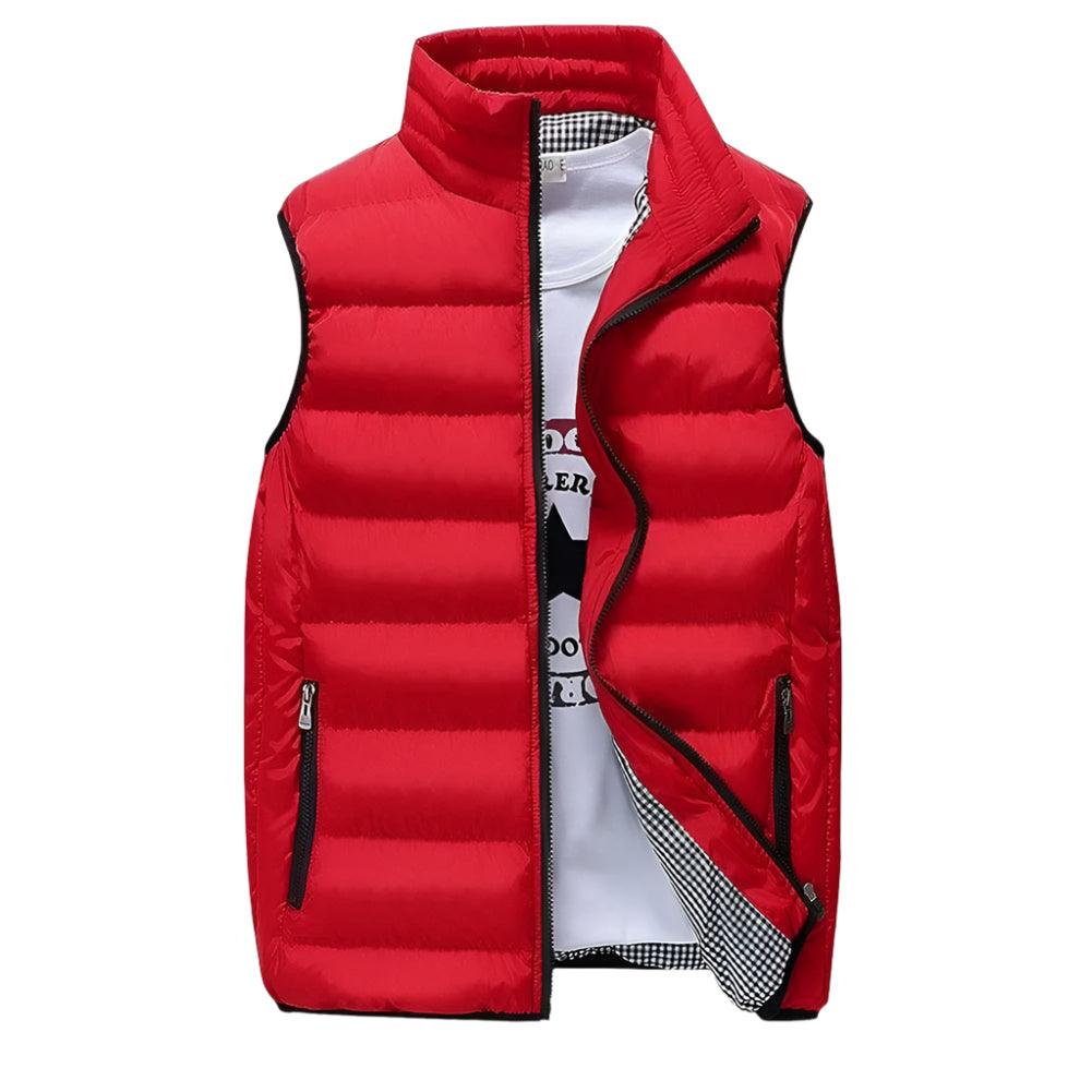 Men Vest Windproof Sleeveless Winter Casual Cotton Warm Thicken Waistcoat Jacket - JVMCL