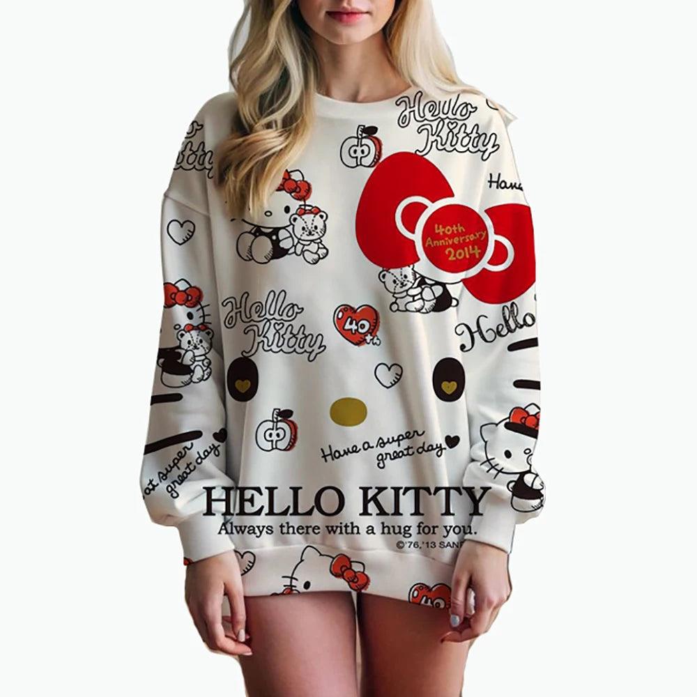 Cute & Trendy Hello Kitty 3D Print Sweatshirt – Youthful Casual Wear - JVMCL