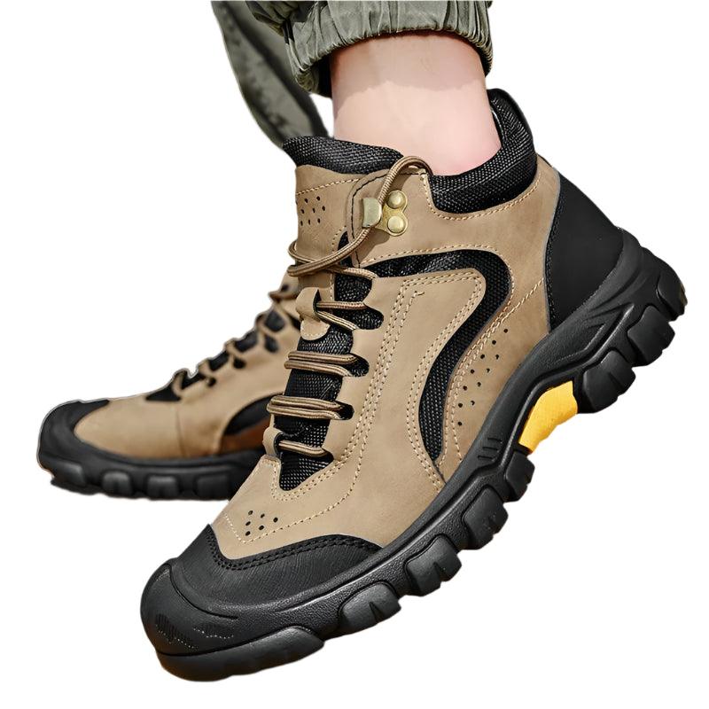 Men's Anti-Slip Outdoor Genuine Leather Hiking Walk Mountaineering Snow Boots - JVMCL