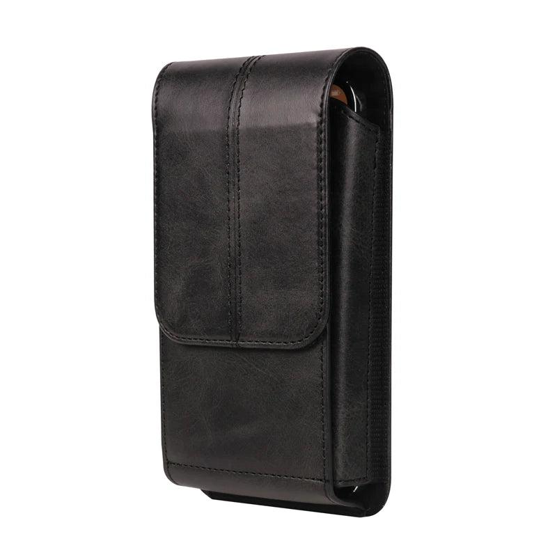 Leather Belt Case – Mobile Phone Waist Bag for iPhone 16, 15, 14, 13, 12 Series