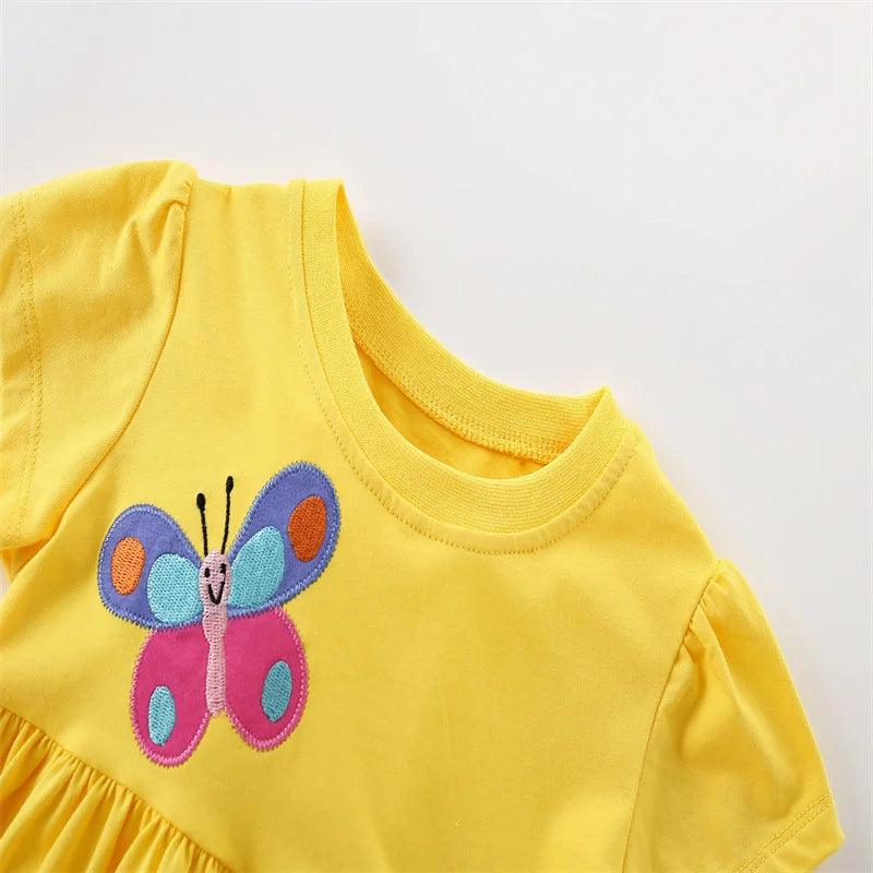 Adorable Butterfly Embroidery Princess Dress – Party & Birthday Frock for Girls - JVMCL