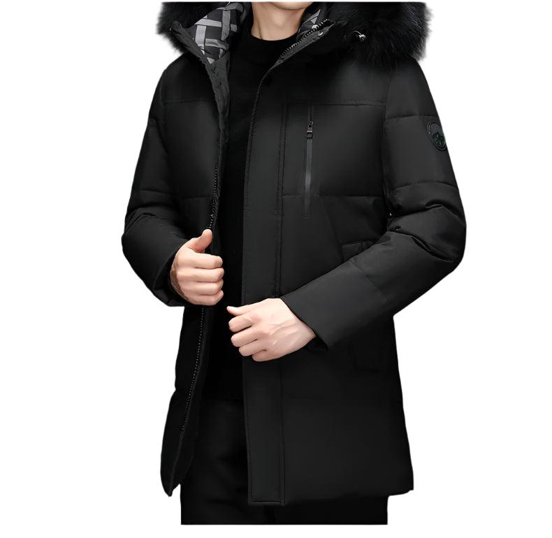 High-Quality Winter Men's Hooded Down Jacket – White Duck Down Parka - JVMCL