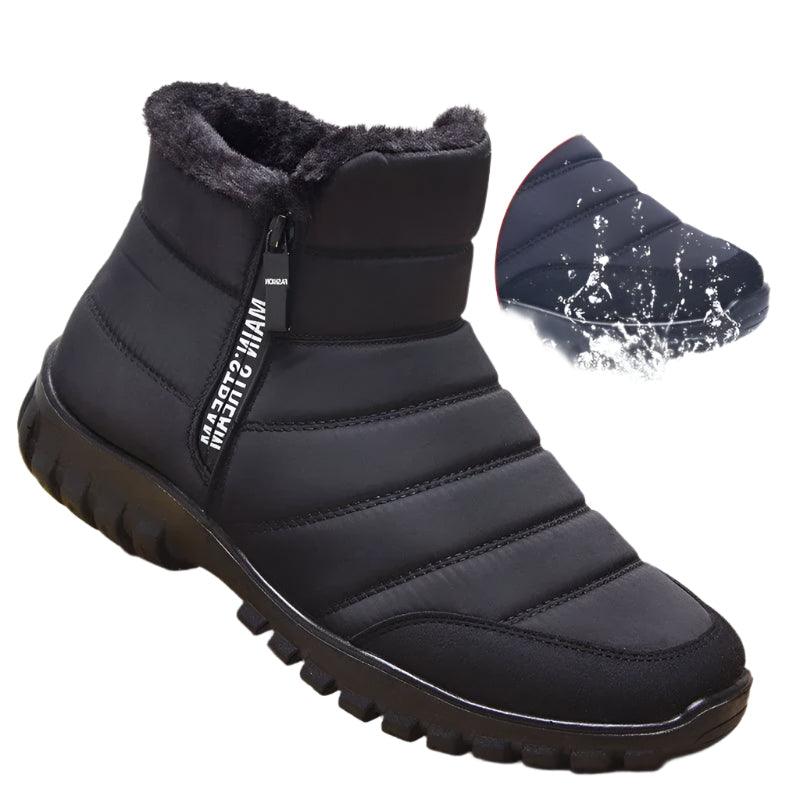 Plush Plus Size Winter Men Ankle Snow Boots Waterproof Non Slip Shoes - JVMCL