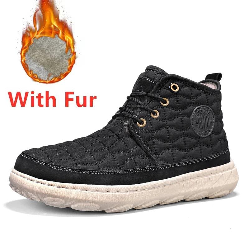 Comfortable Stylish Winter Warm Men’s Boots – Waterproof Non-Slip Plush Sneakers - JVMCL