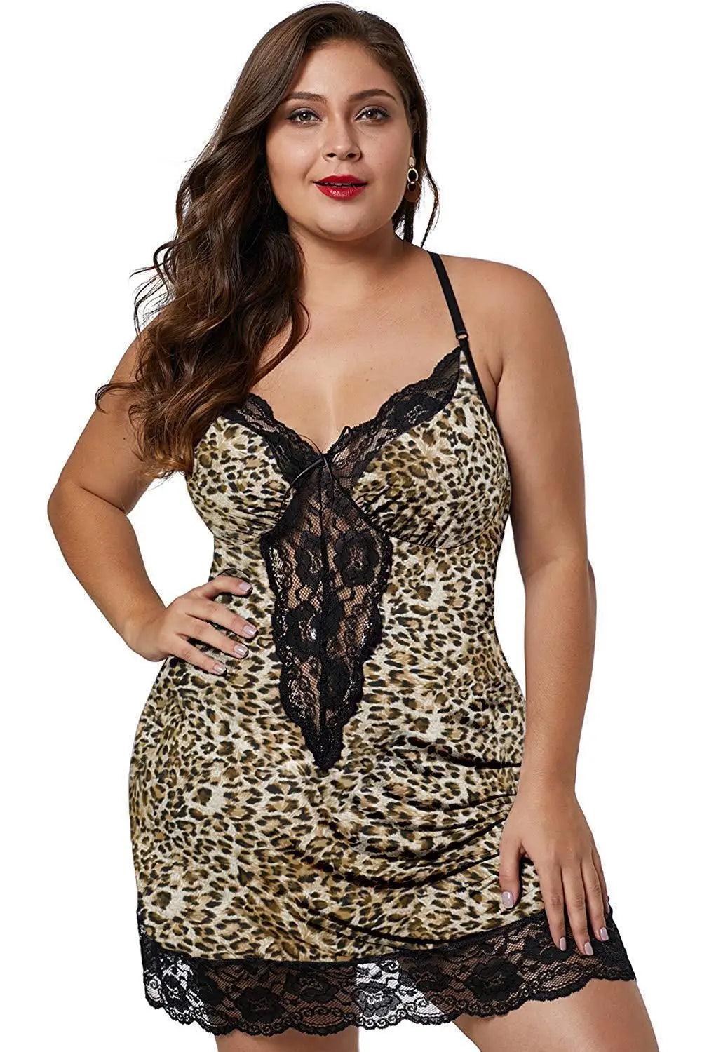 8XL Plus Size Satin Lace Nightgown – Spaghetti Strap Summer Sleepwear for Women - JVMCL