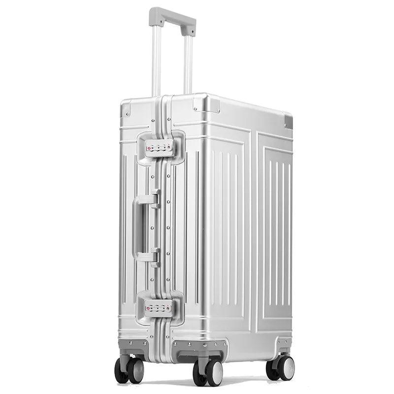 100% Aluminum-Magnesium Alloy Rolling Travel Suitcase - JVMCL