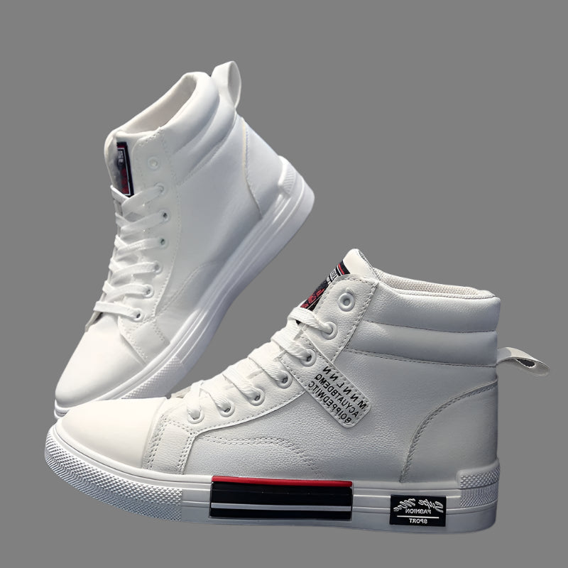 White Motorcycle Boots for Men – Breathable, Waterproof High-Top Riding Sneakers