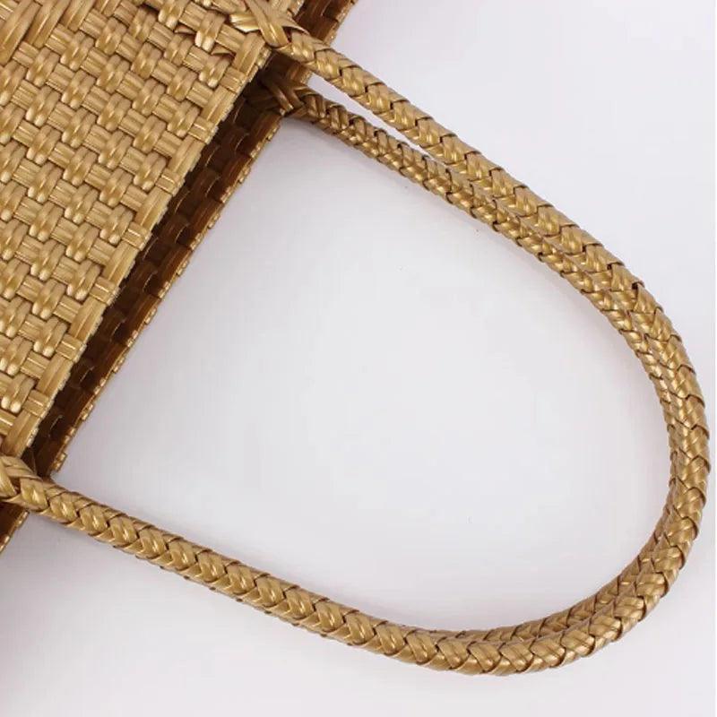 Handwoven PVC Beach Tote Bag – Versatile Shoulder Bag for Women’s Vacations - JVMCL