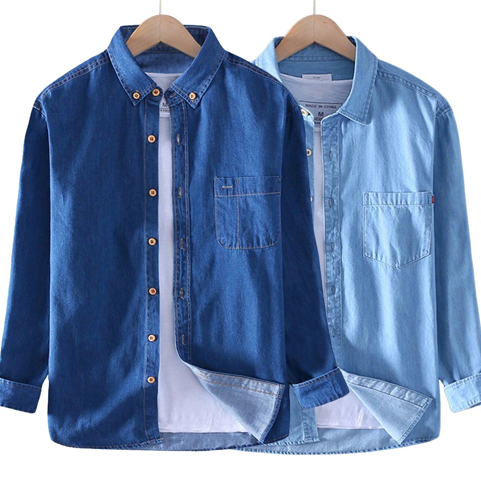 Comfortable, Versatile, and Stylish Denim Shirt: Perfect for Shopping Camping - JVMCL